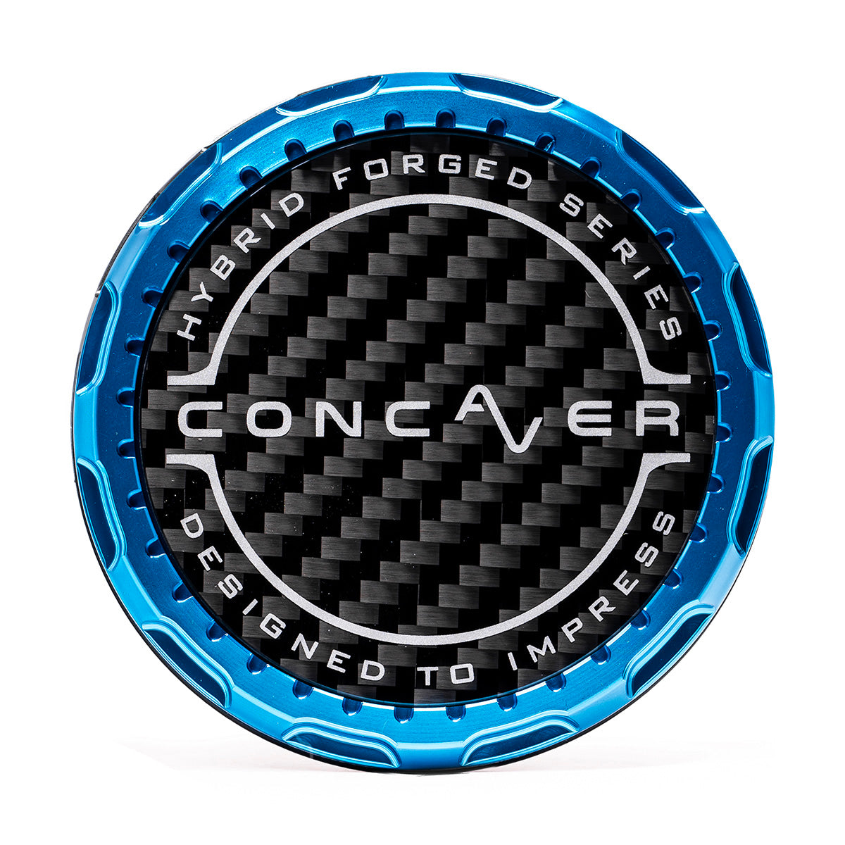Concaver Premium Center Cap - Classic Carbon - Blue Anodized