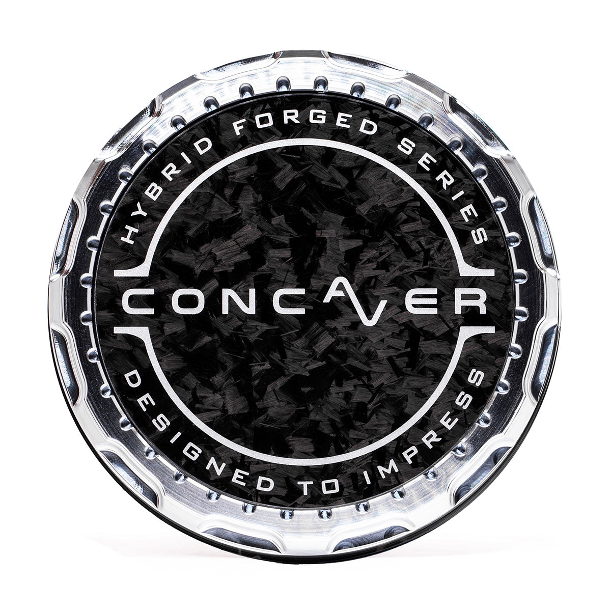Concaver Premium Center Cap - Forged Carbon - Silver Machined