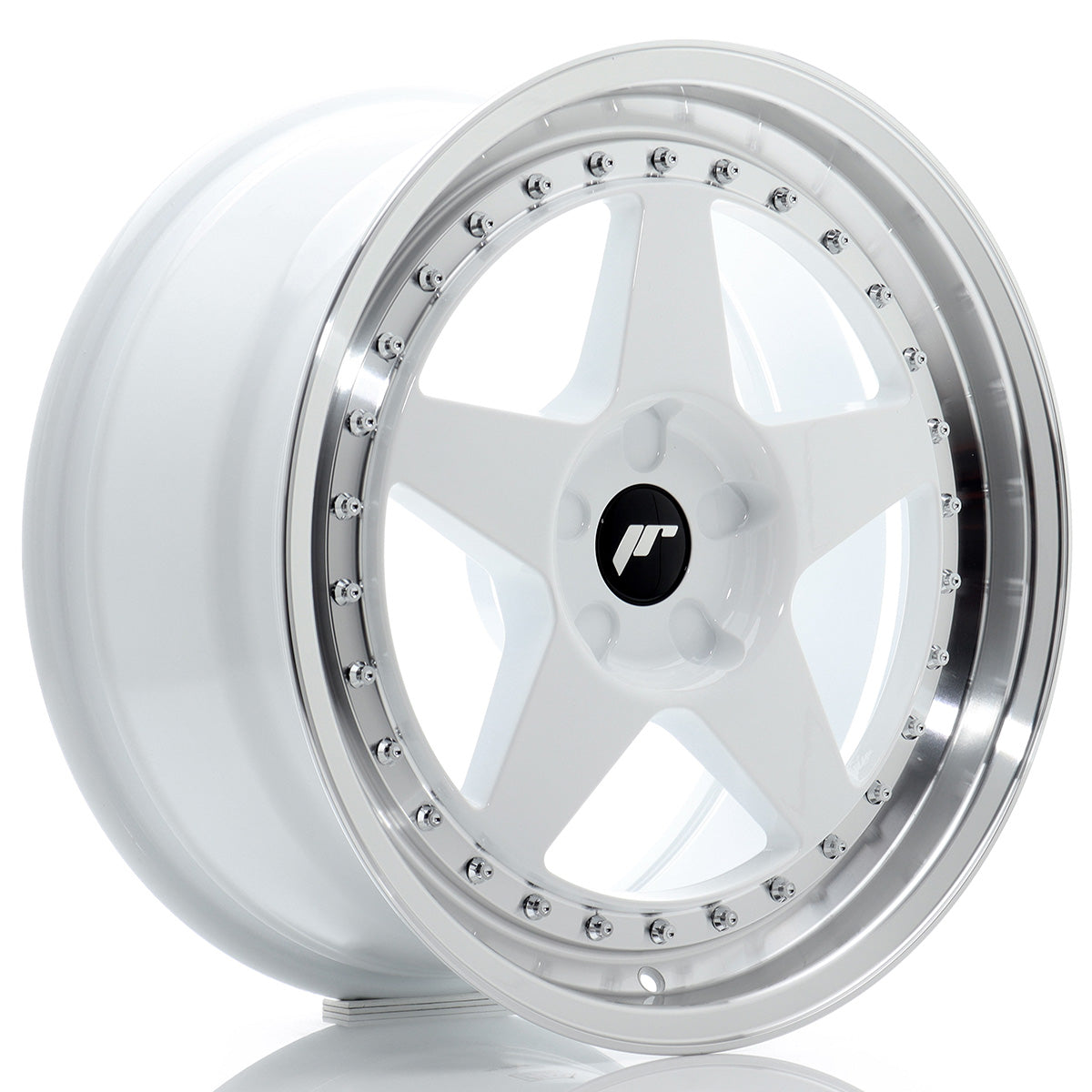 Jante Japan Racing JR6 R18 White w/ Machined Lip