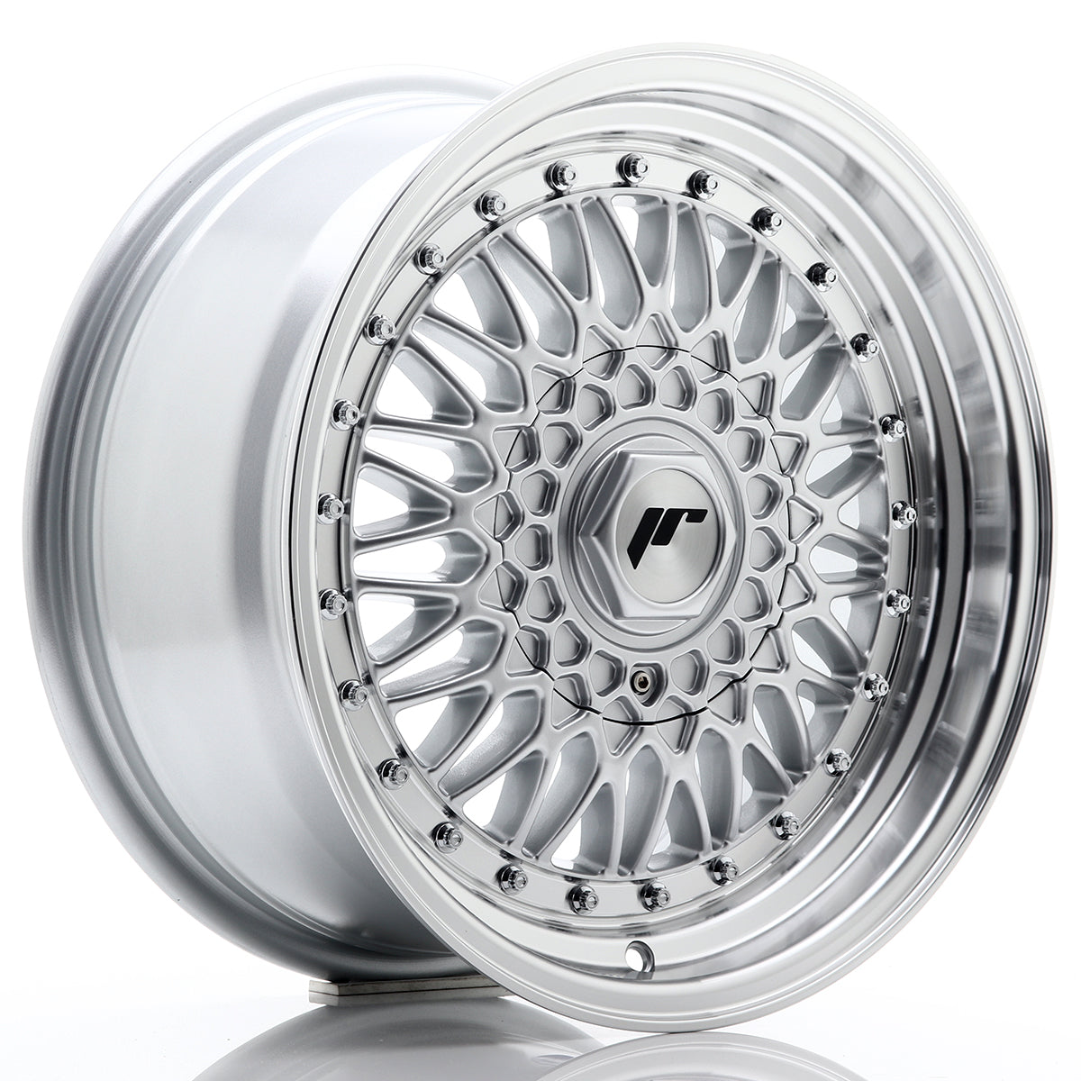Jante Japan Racing JR9 R16 Silver w/ Machined Lip+Silver Rivets