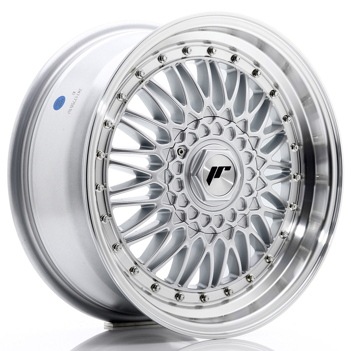Jante Japan Racing JR9 R17 Silver w/ Machined Lip+Silver Rivets